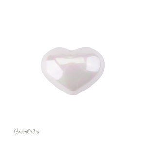 Жемчуг "Майорка" Сердце 11x15,5 мм, белый, 1 шт (#SV1701-9011)