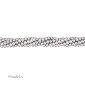 Жемчуг Crystalbird, круглый, 4 мм, Platinum, нить (#13)