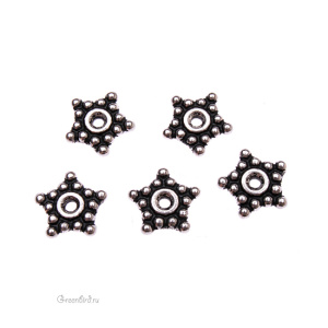 Спейсер "Звезда" 8 мм, ант. серебро, 1 шт. (#TC-0417)