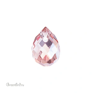 Бусина-подвеска граненая "Капля" 10,5 х 8 мм, Rose, 1 шт (#SVA-BEAD-401)