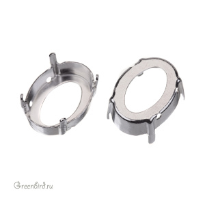 4122 Оправа для ювелирного кристалла Oval Rivoli 18х13,5 мм, белая бронза
