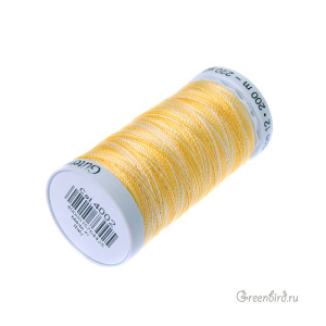 Нить Gutermann для вязания Cotton 12, желтый/белый (#4002)