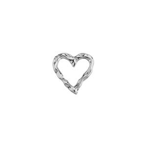 Коннектор плоский "Сердечко" родий, 1 шт. (#SV1701-C58-R)