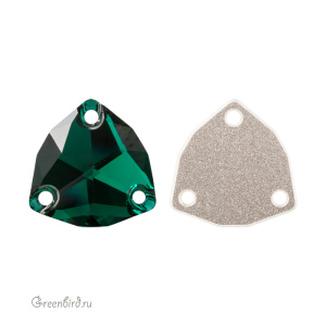 Swarovski пришивные 3272 Триллиант 16 мм, изумруд (#205), 1 шт.