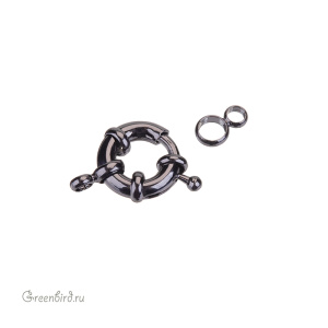 Замок-колечко "Штурвал" 13 мм, gunmetal, 1 шт. (#SV1701-JS-21B)