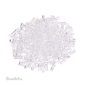 Винтажный стеклярус 2 мм, Crystal 1 (#513)