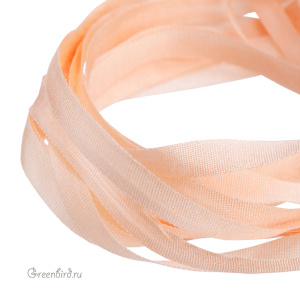 Шелковая лента AVAS Ruban de Soie 4 мм, персиковый, 3 м (#3276)
