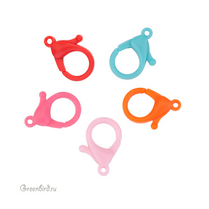 Замок-карабин пластиковый 25,5 мм, летний микс, 5 шт. (#SV1701-JS-54)