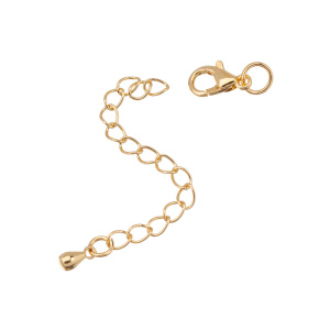 Замок-лобстер 10 мм с удлинителем "Капелька", золото, 1 шт. (#SV1701-JS-16G)