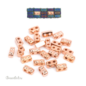 CYMBAL Металлическая бусина Half TILA "Ornos", розовое золото, 1 шт. (#HT-012331-RG)