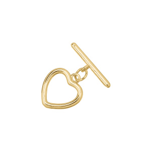 Замок-тоггл "Сердце", золото, 1 шт. (#CN-T002G)