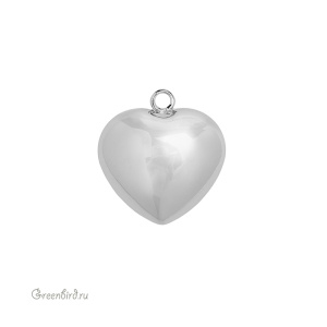 Подвеска "Сердечко" 27,4 мм, родий, 1 шт. (#SV1701-Pendant-93R)