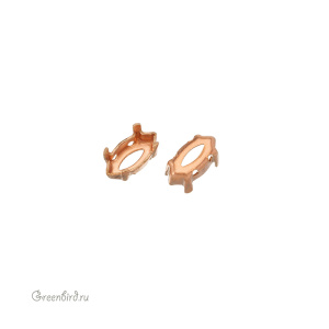 4228 Оправа для ювелирного кристалла Navette 10х5 мм, томпак