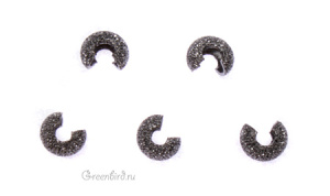 Бусина на кримп "Звёздная пыль", gunmetal, 1 шт. (#CBC04BO-SD-1)