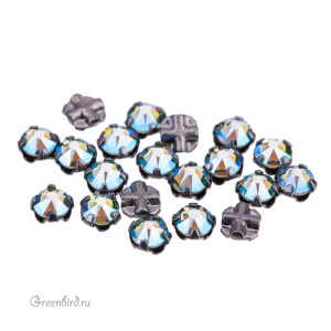 53100 Roses Montees SS12 (3мм) в оправе, gunmetal – Erinite Shimmer (#360SHIM)