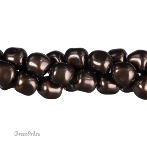 Жемчуг барочный 10 мм #5840 Deep Brown (#414)