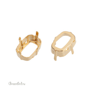 4568/4565 Оправа для ювелирного кристалла Cushion Fancy Stone 14х10 мм, золото