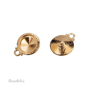 Оправа-подвеска для Rivoli 12 мм "Hammered", золото, 1 шт. (#TC-2540-25)