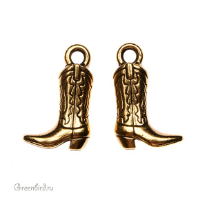 Подвеска "Сапог", ант. золото, 1 шт. (#TC-2267)
