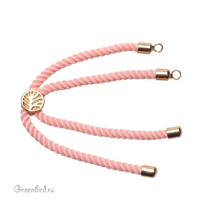 Основа-шнур для браслета, розовый, золото, 1 шт. (#SVA-CORD-06G)