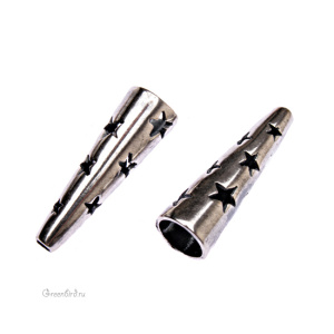 JBB Концевик-конус "Звезды", ант. серебро (J62-206)