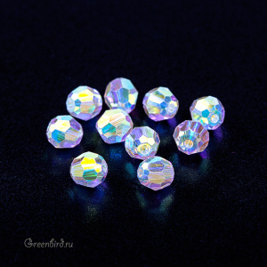 Swarovski 5000 Бусины круглые 4 мм, прозрачный радужный FC (#001ABFC), уп. 10 шт.