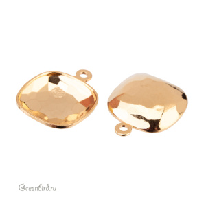 4483 Оправа-подвеска для Thin Cushion Fancy Stone 12 мм, томпак/золото