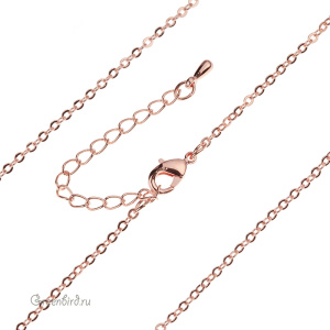 Цепочка с замочком 75 см, розовое золото, 1 шт. (9B707), Корея