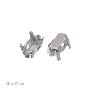 4228 Оправа для ювелирного кристалла Navette 5х2,5 мм, белая бронза