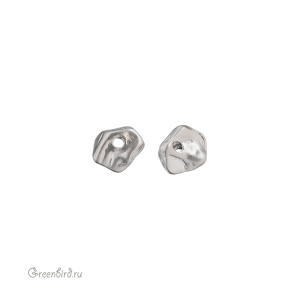 Бусина, матовый родий, 1 шт. (9M598), Корея