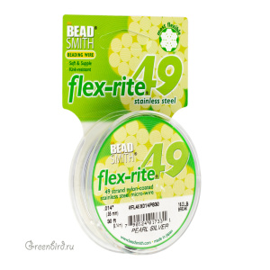 Тросик Flex-Rite 49 – 0,35 мм, жемчужно-серебристый #FL49X(014PS)30