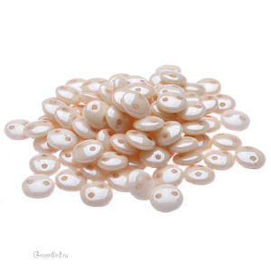 Lentil 2 отверстия 6mm, Luster Opaque Beige, 10 гр (#LC02010)