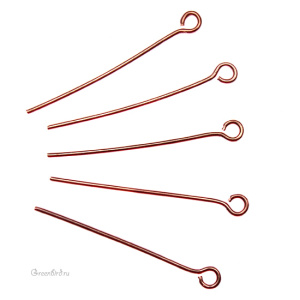 Пины с колечком 25 мм, медь, 144 шт. (#EYP0291CP)