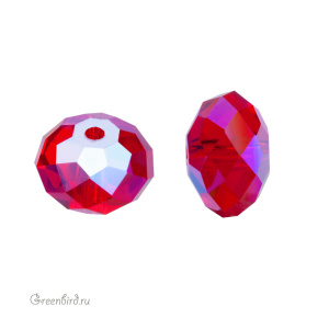 Swarovski 5040 Бусина Бриолетт 8х5 мм, светлый сиам с мерцанием 2X (#227SHIM2), 1 шт.