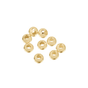 Бусина полая 3 мм, золото, уп.10 шт. (#CN-BM-021G)