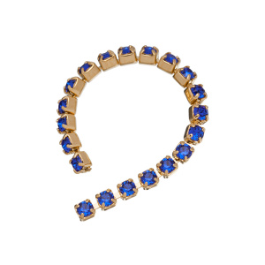 Цепочка со стразами 2 мм, величественный синий (#296), золото, 5 см (#P1400CC1H-296)