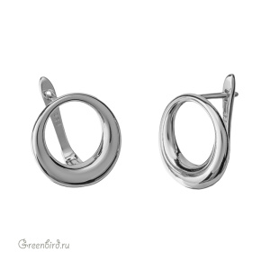 Швензы с английским замком, родий, пара (#SV1701-2271)