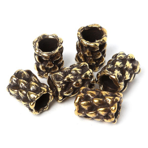 "Мхи и травы", бусина-шарм, ант. латунь, 1 шт. (#Л2877)