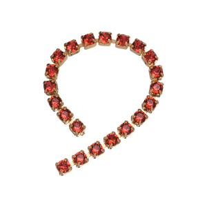 Цепочка со стразами 2 мм, алый (#276), золото, 5 см (#P1400CC1H-276)