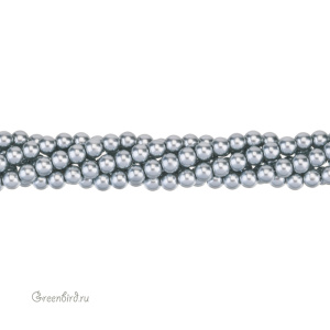 Жемчуг Crystalbird, круглый, 6 мм, Dark Grey, нить (#21)