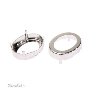 4921 Оправа для Kaputt Oval 23х18 мм, родий 4921 Оправа для Kaputt Oval 23х18 мм, родий