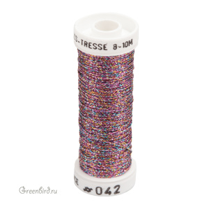 Металлизированная нить Tresse #8 AVAS, насыщенный тройной меланж, 10 м (#8-042)