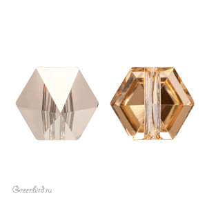 Swarovski 5060 Бусина Шип-Гексагон 5,5 мм, золотистая дымка (#001GSHA), 1 шт.