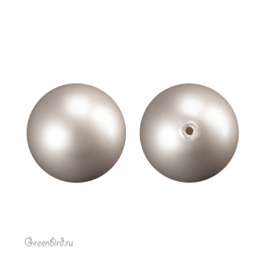 Swarovski 5818 Жемчуг полупросверленный 12 мм, платиновый (#459), 1 шт.