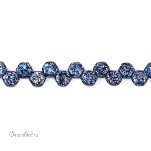 Honeycomb bead 6mm, Tweedy Blue, 30 шт. (#23980/45706)