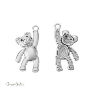 Подвеска "Мишутка", родий, 1 шт. (#SVA-BASE-034R)