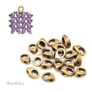 CYMBAL Концевик "Kolympos" для SuperDuo, ант. латунь, 1 шт. (#SD-012357-AB)