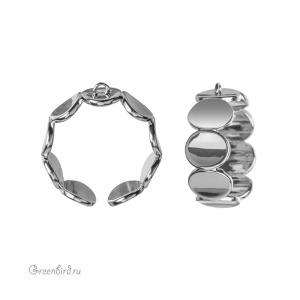 Основа для кольца "Монетки", родий (#SV1701-RB-12R)