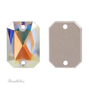 3252 Emerald Cut Sew-on Stone 20х14 мм – Crystal AB (#001AB)