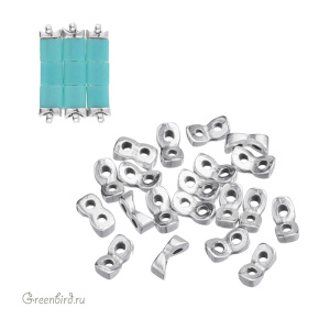 CYMBAL Металлическая боковая бусина TILA "Tourkou", ант. серебро, 1 шт. (#TL-012440-SP)